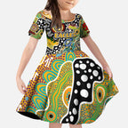 Personalised Eagles AFL Celebrating 50 Years of Naidoc Kid Short Sleeve Dress NAIDOC Week 2025 Aboriginal