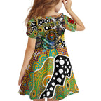 Personalised Eagles AFL Celebrating 50 Years of Naidoc Kid Short Sleeve Dress NAIDOC Week 2025 Aboriginal