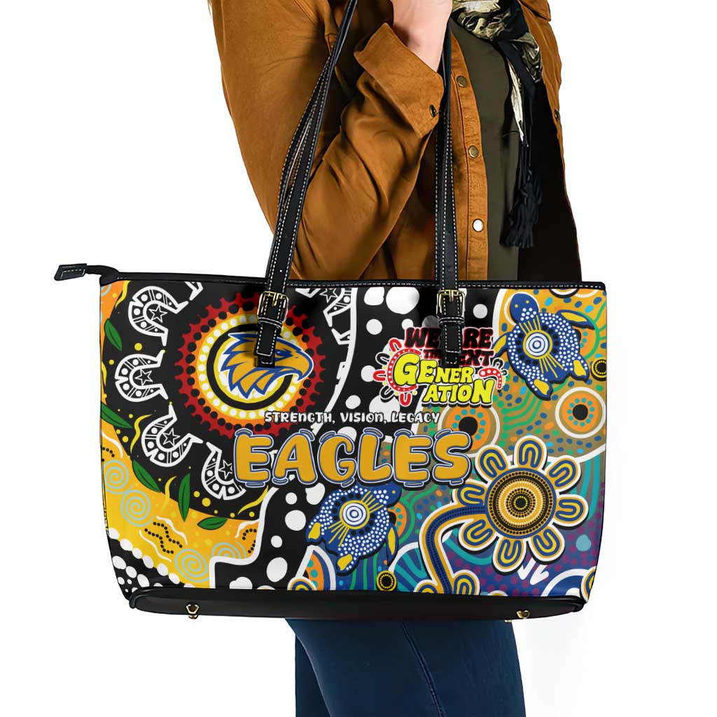 Eagles AFL Celebrating 50 Years of Naidoc Leather Tote Bag NAIDOC Week 2025 Aboriginal