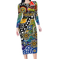 Personalised Eagles AFL Celebrating 50 Years of Naidoc Long Sleeve Bodycon Dress NAIDOC Week 2025 Aboriginal