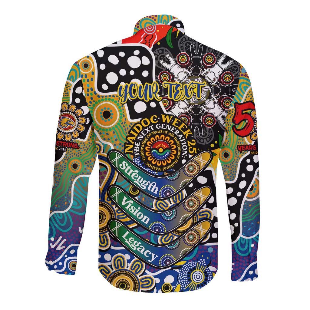 Personalised Eagles AFL Celebrating 50 Years of Naidoc Long Sleeve Button Shirt NAIDOC Week 2025 Aboriginal
