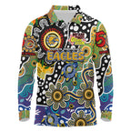 Personalised Eagles AFL Celebrating 50 Years of Naidoc Long Sleeve Polo Shirt NAIDOC Week 2025 Aboriginal
