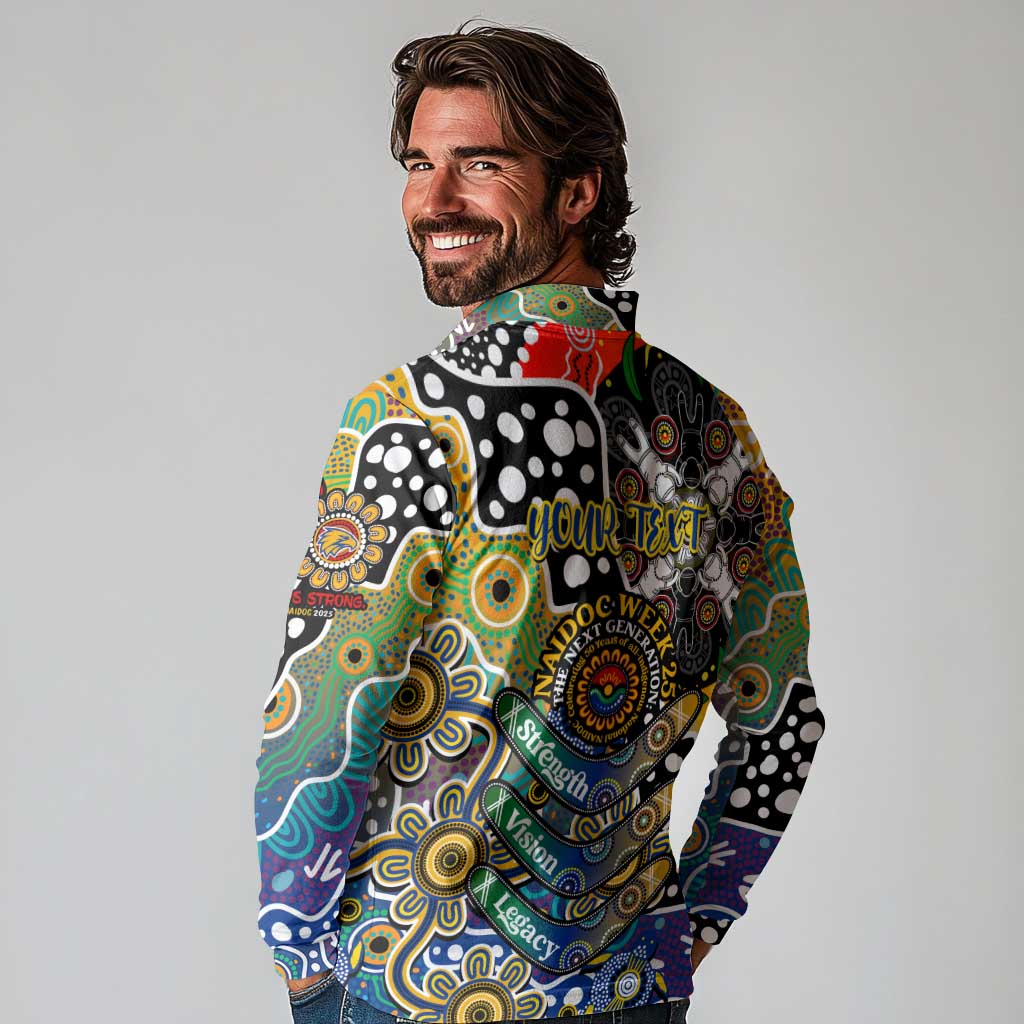Personalised Eagles AFL Celebrating 50 Years of Naidoc Long Sleeve Polo Shirt NAIDOC Week 2025 Aboriginal