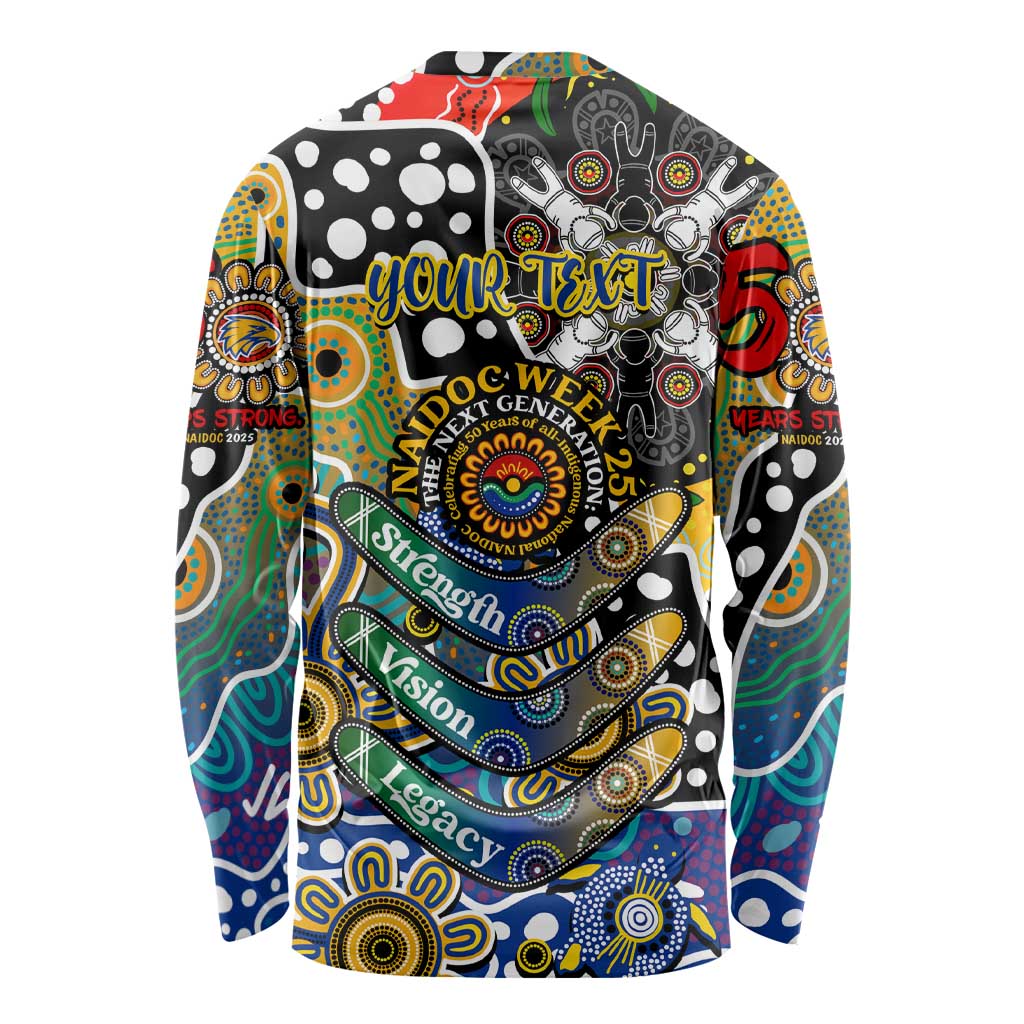 Personalised Eagles AFL Celebrating 50 Years of Naidoc Long Sleeve Shirt NAIDOC Week 2025 Aboriginal