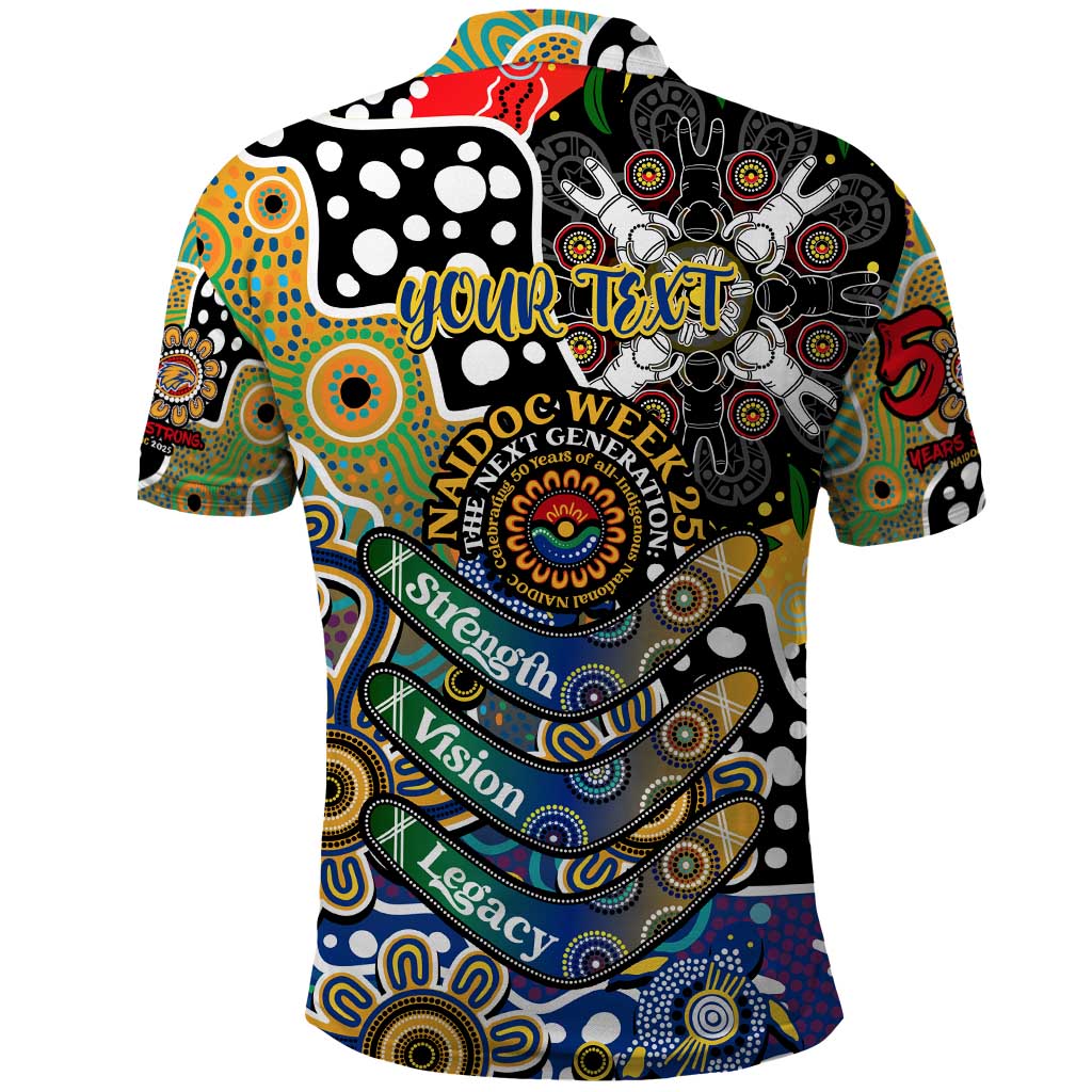 Personalised Eagles AFL Celebrating 50 Years of Naidoc Polo Shirt NAIDOC Week 2025 Aboriginal