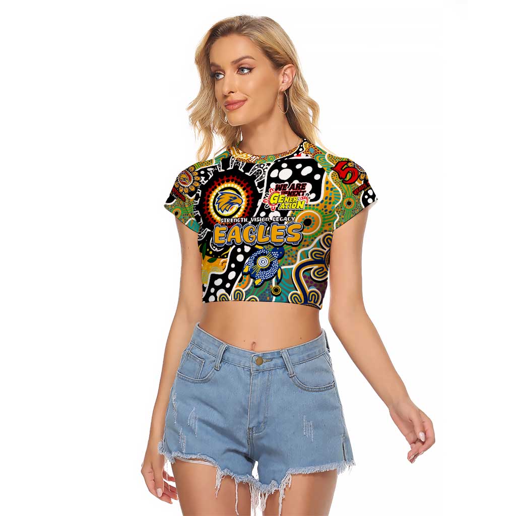 Personalised Eagles AFL Celebrating 50 Years of Naidoc Raglan Cropped T Shirt NAIDOC Week 2025 Aboriginal