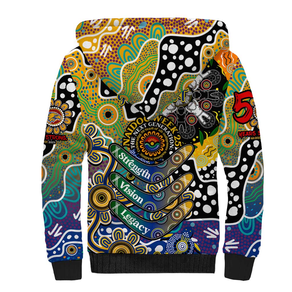 Personalised Eagles AFL Celebrating 50 Years of Naidoc Sherpa Hoodie NAIDOC Week 2025 Aboriginal