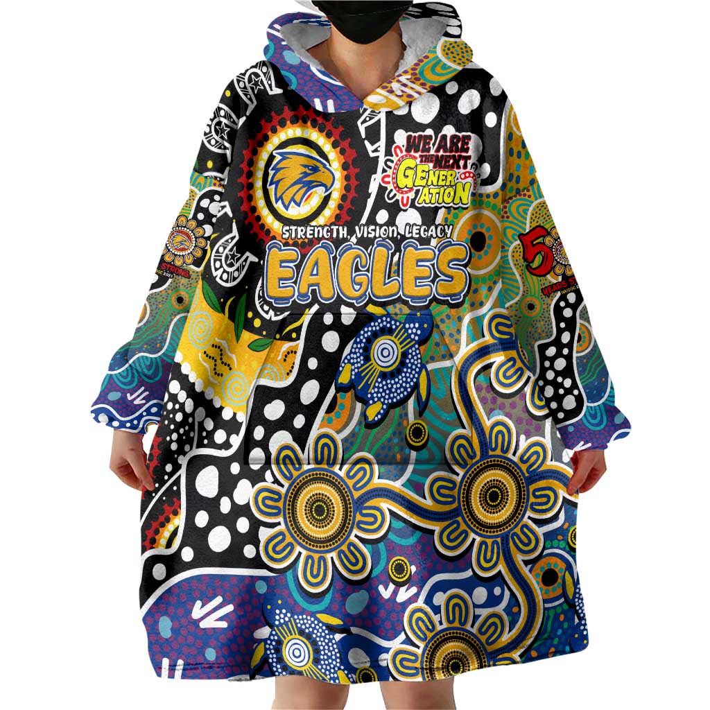 Personalised Eagles AFL Celebrating 50 Years of Naidoc Wearable Blanket Hoodie NAIDOC Week 2025 Aboriginal