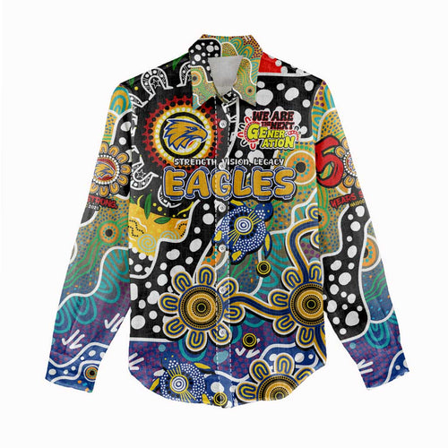 Personalised Eagles AFL Celebrating 50 Years of Naidoc Women Casual Shirt NAIDOC Week 2025 Aboriginal
