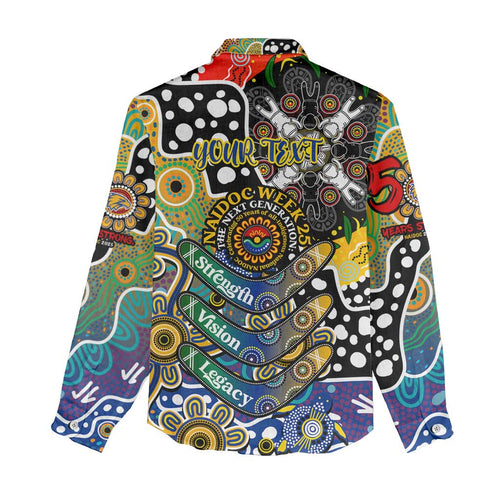 Personalised Eagles AFL Celebrating 50 Years of Naidoc Women Casual Shirt NAIDOC Week 2025 Aboriginal
