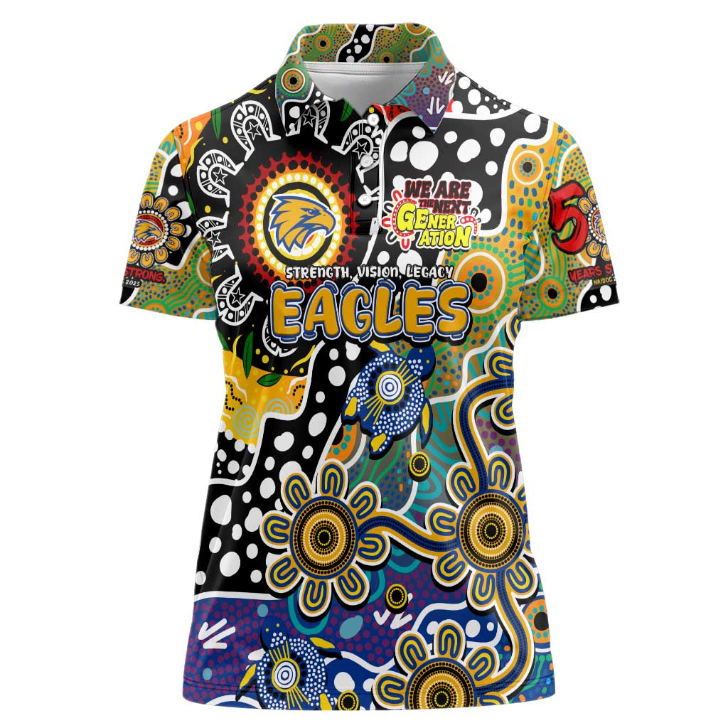 Personalised Eagles AFL Celebrating 50 Years of Naidoc Women Polo Shirt NAIDOC Week 2025 Aboriginal