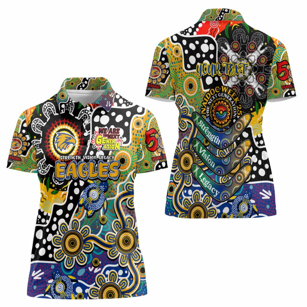 Personalised Eagles AFL Celebrating 50 Years of Naidoc Women Polo Shirt NAIDOC Week 2025 Aboriginal