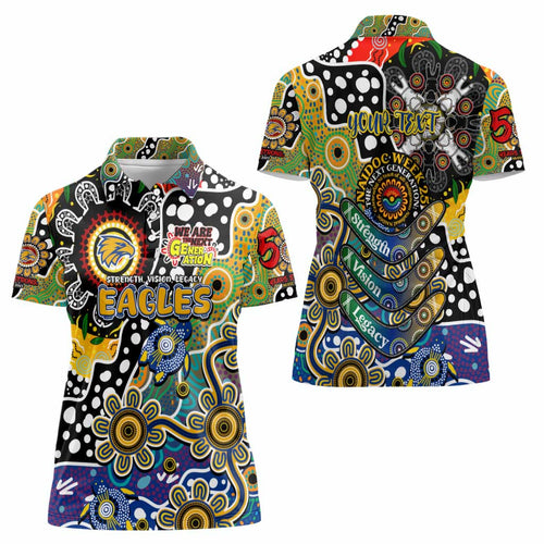 Personalised Eagles AFL Celebrating 50 Years of Naidoc Women Polo Shirt NAIDOC Week 2025 Aboriginal