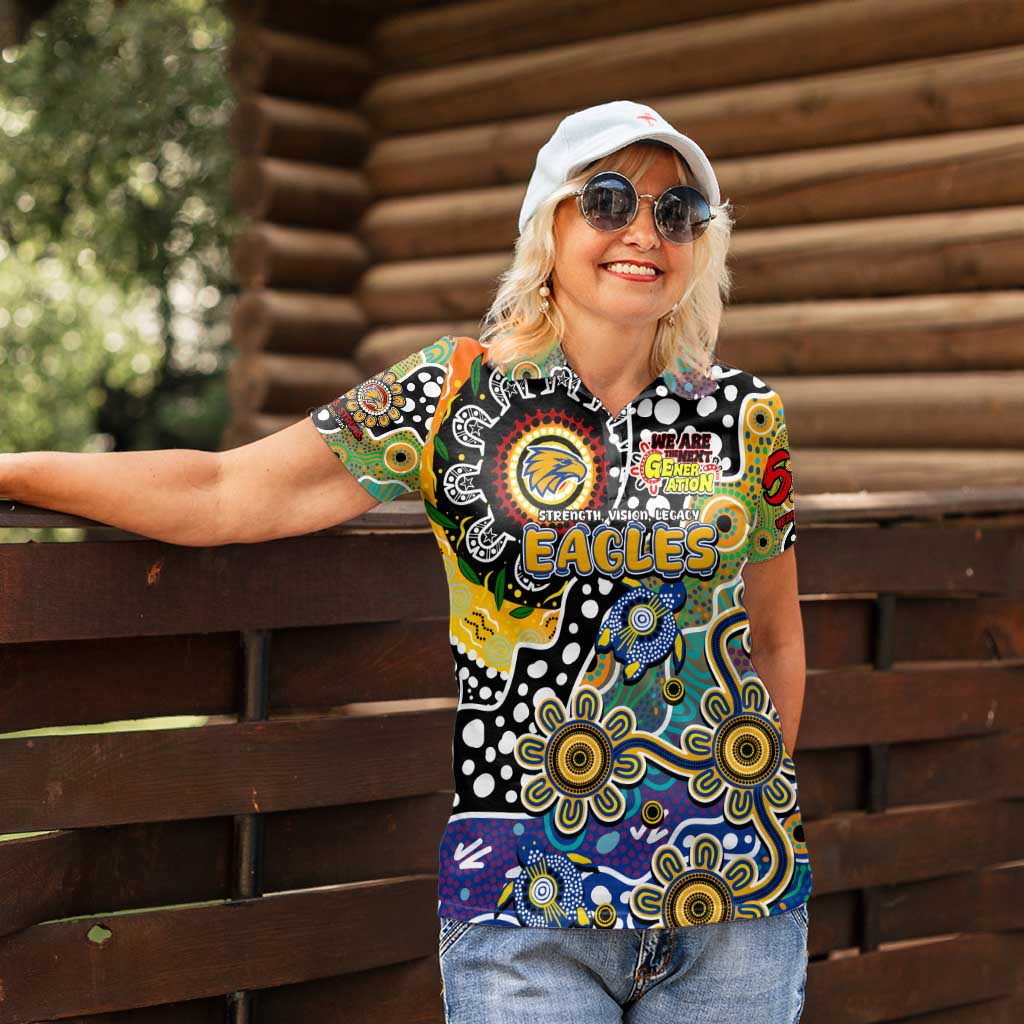 Personalised Eagles AFL Celebrating 50 Years of Naidoc Women Polo Shirt NAIDOC Week 2025 Aboriginal