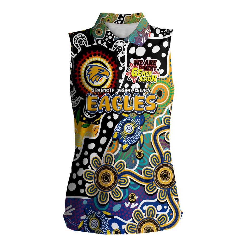 Personalised Eagles AFL Celebrating 50 Years of Naidoc Women Sleeveless Polo Shirt NAIDOC Week 2025 Aboriginal