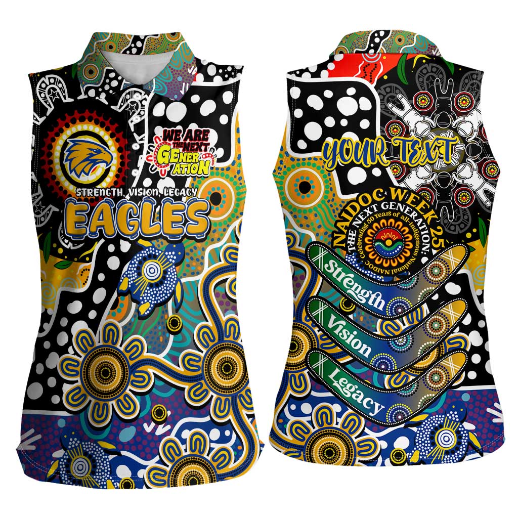 Personalised Eagles AFL Celebrating 50 Years of Naidoc Women Sleeveless Polo Shirt NAIDOC Week 2025 Aboriginal