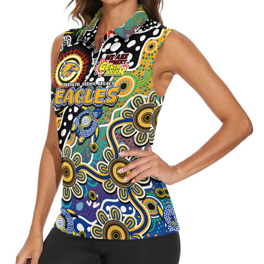 Personalised Eagles AFL Celebrating 50 Years of Naidoc Women Sleeveless Polo Shirt NAIDOC Week 2025 Aboriginal