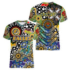 Personalised Eagles AFL Celebrating 50 Years of Naidoc Women V-Neck T-Shirt NAIDOC Week 2025 Aboriginal