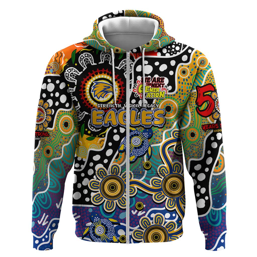 Personalised Eagles AFL Celebrating 50 Years of Naidoc Zip Hoodie NAIDOC Week 2025 Aboriginal