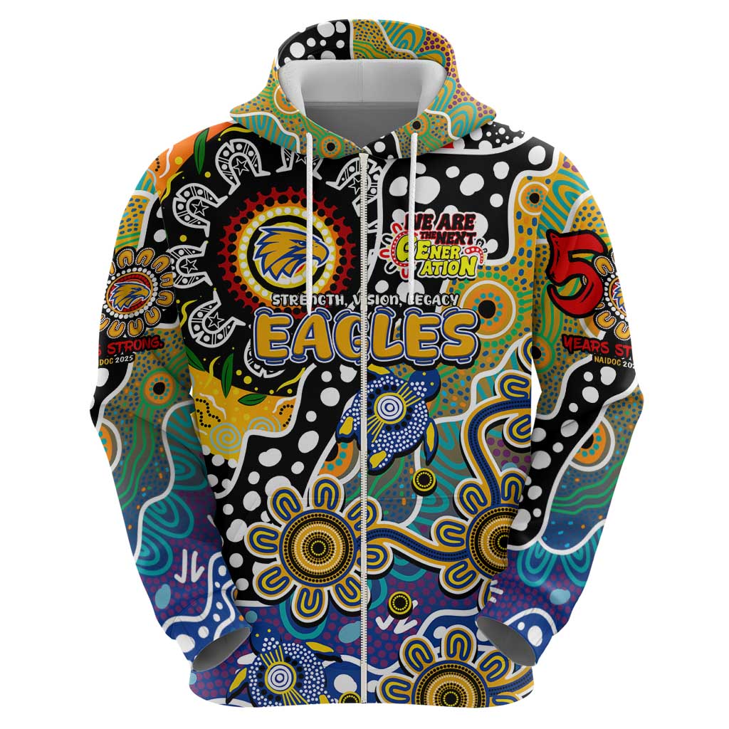 Personalised Eagles AFL Celebrating 50 Years of Naidoc Zip Hoodie NAIDOC Week 2025 Aboriginal