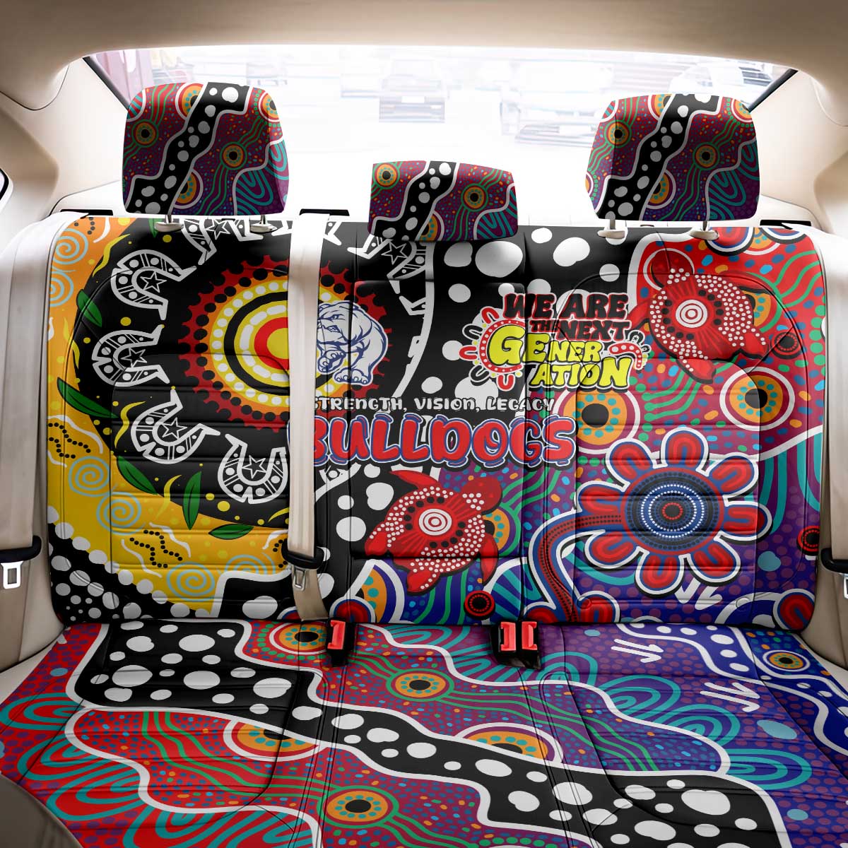 Bulldogs AFL Celebrating 50 Years of Naidoc Back Car Seat Cover NAIDOC Week 2025 Aboriginal