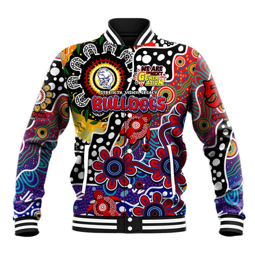 Personalised Bulldogs AFL Celebrating 50 Years of Naidoc Baseball Jacket NAIDOC Week 2025 Aboriginal