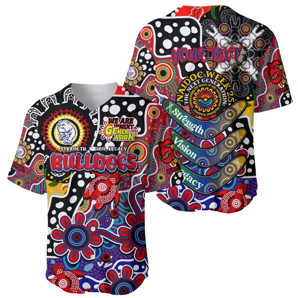 Personalised Bulldogs AFL Celebrating 50 Years of Naidoc Baseball Jersey NAIDOC Week 2025 Aboriginal