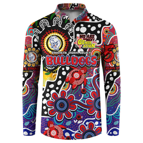 Personalised Bulldogs AFL Celebrating 50 Years of Naidoc Button Sweatshirt NAIDOC Week 2025 Aboriginal