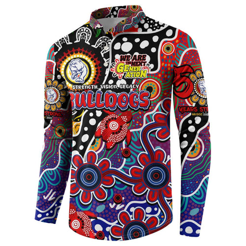 Personalised Bulldogs AFL Celebrating 50 Years of Naidoc Button Sweatshirt NAIDOC Week 2025 Aboriginal