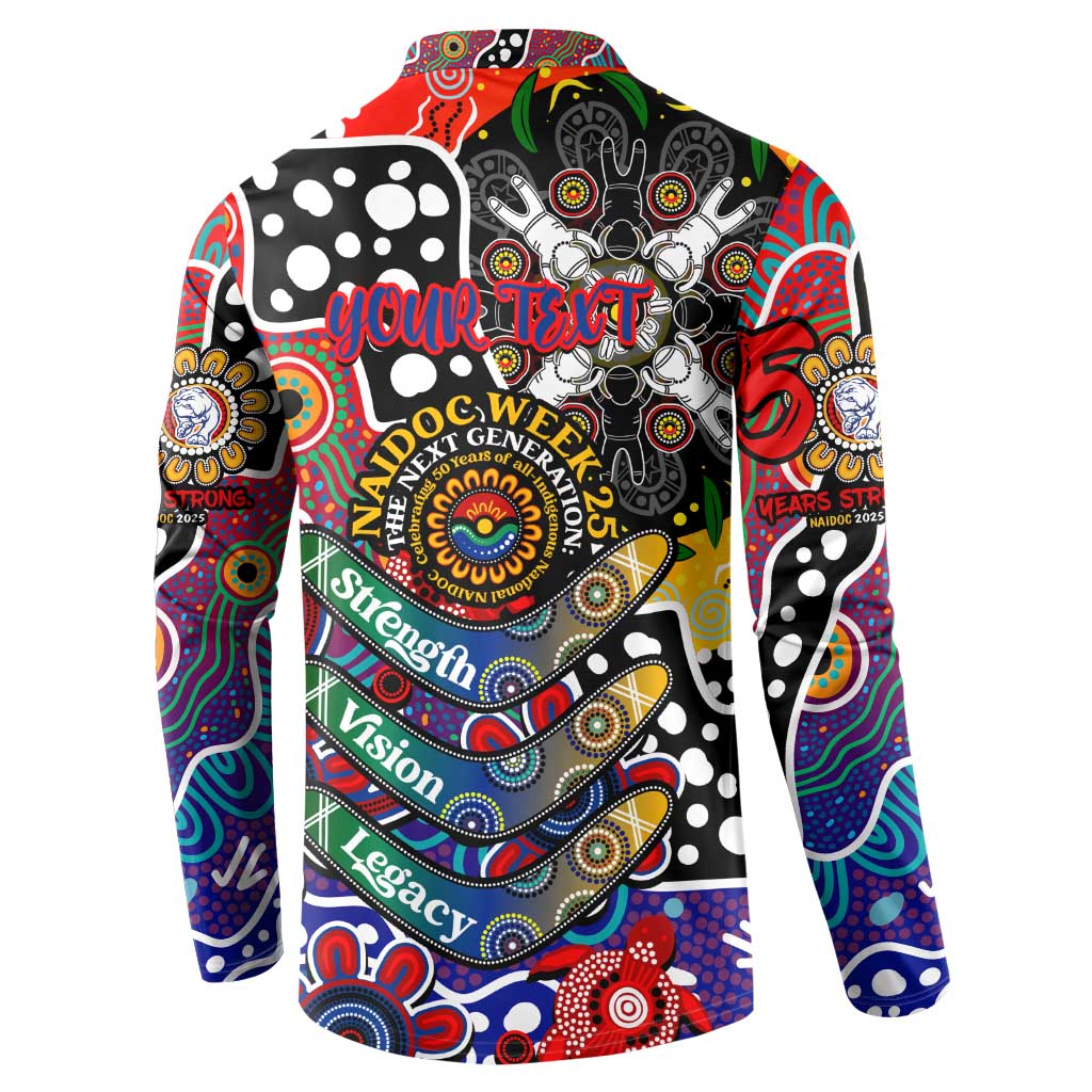 Personalised Bulldogs AFL Celebrating 50 Years of Naidoc Button Sweatshirt NAIDOC Week 2025 Aboriginal