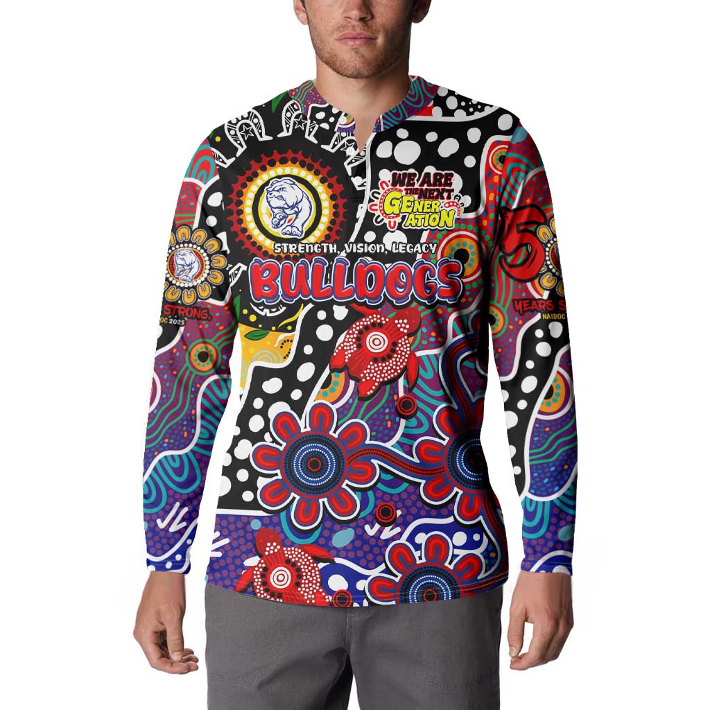 Personalised Bulldogs AFL Celebrating 50 Years of Naidoc Button Sweatshirt NAIDOC Week 2025 Aboriginal