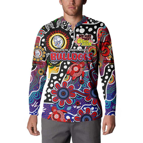 Personalised Bulldogs AFL Celebrating 50 Years of Naidoc Button Sweatshirt NAIDOC Week 2025 Aboriginal