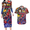Personalised Bulldogs AFL Celebrating 50 Years of Naidoc Couples Matching Long Sleeve Bodycon Dress and Hawaiian Shirt NAIDOC Week 2025 Aboriginal