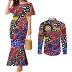 Personalised Bulldogs AFL Celebrating 50 Years of Naidoc Couples Matching Mermaid Dress and Long Sleeve Button Shirt NAIDOC Week 2025 Aboriginal