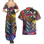 Personalised Bulldogs AFL Celebrating 50 Years of Naidoc Couples Matching Summer Maxi Dress and Hawaiian Shirt NAIDOC Week 2025 Aboriginal
