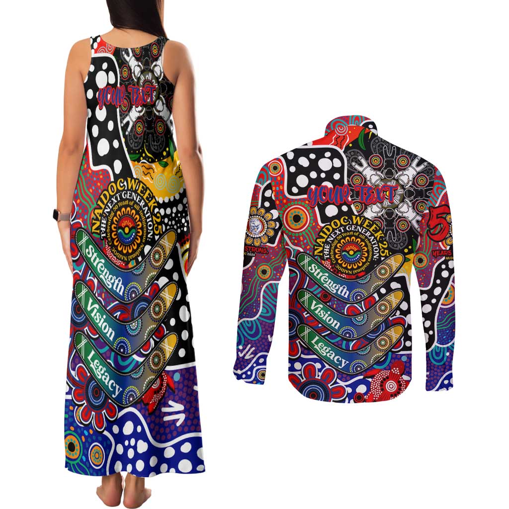 Personalised Bulldogs AFL Celebrating 50 Years of Naidoc Couples Matching Tank Maxi Dress and Long Sleeve Button Shirt NAIDOC Week 2025 Aboriginal