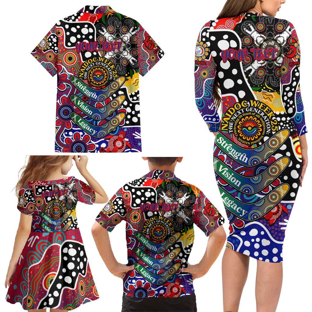 Personalised Bulldogs AFL Celebrating 50 Years of Naidoc Family Matching Long Sleeve Bodycon Dress and Hawaiian Shirt NAIDOC Week 2025 Aboriginal