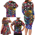 Personalised Bulldogs AFL Celebrating 50 Years of Naidoc Family Matching Long Sleeve Bodycon Dress and Hawaiian Shirt NAIDOC Week 2025 Aboriginal