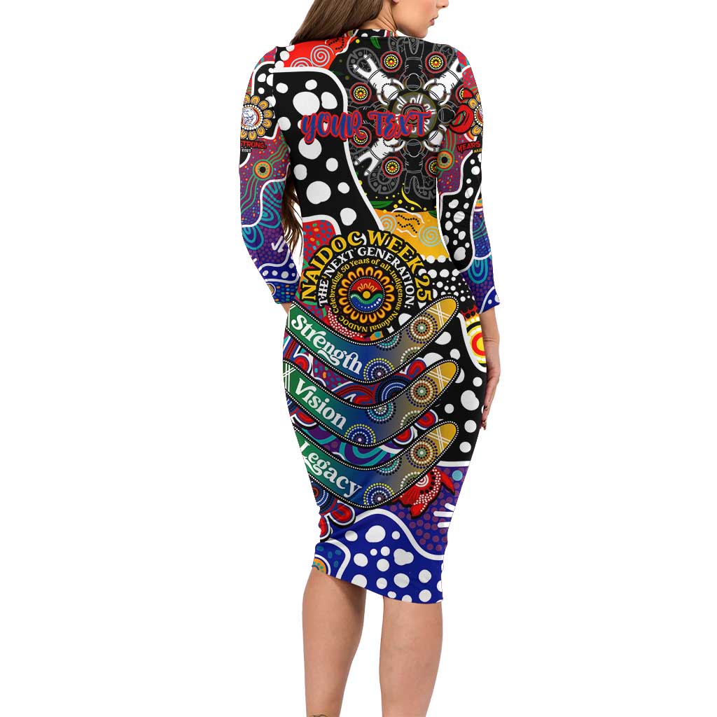 Personalised Bulldogs AFL Celebrating 50 Years of Naidoc Family Matching Long Sleeve Bodycon Dress and Hawaiian Shirt NAIDOC Week 2025 Aboriginal