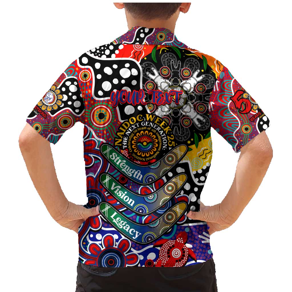 Personalised Bulldogs AFL Celebrating 50 Years of Naidoc Family Matching Mermaid Dress and Hawaiian Shirt NAIDOC Week 2025 Aboriginal