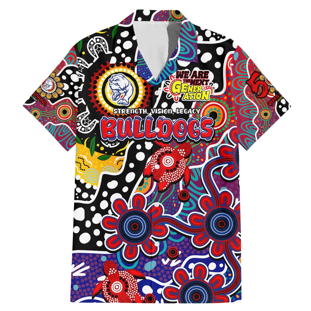 Personalised Bulldogs AFL Celebrating 50 Years of Naidoc Family Matching Mermaid Dress and Hawaiian Shirt NAIDOC Week 2025 Aboriginal