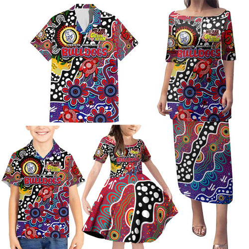 Personalised Bulldogs AFL Celebrating 50 Years of Naidoc Family Matching Puletasi and Hawaiian Shirt NAIDOC Week 2025 Aboriginal