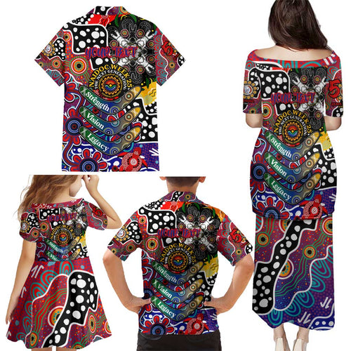 Personalised Bulldogs AFL Celebrating 50 Years of Naidoc Family Matching Puletasi and Hawaiian Shirt NAIDOC Week 2025 Aboriginal