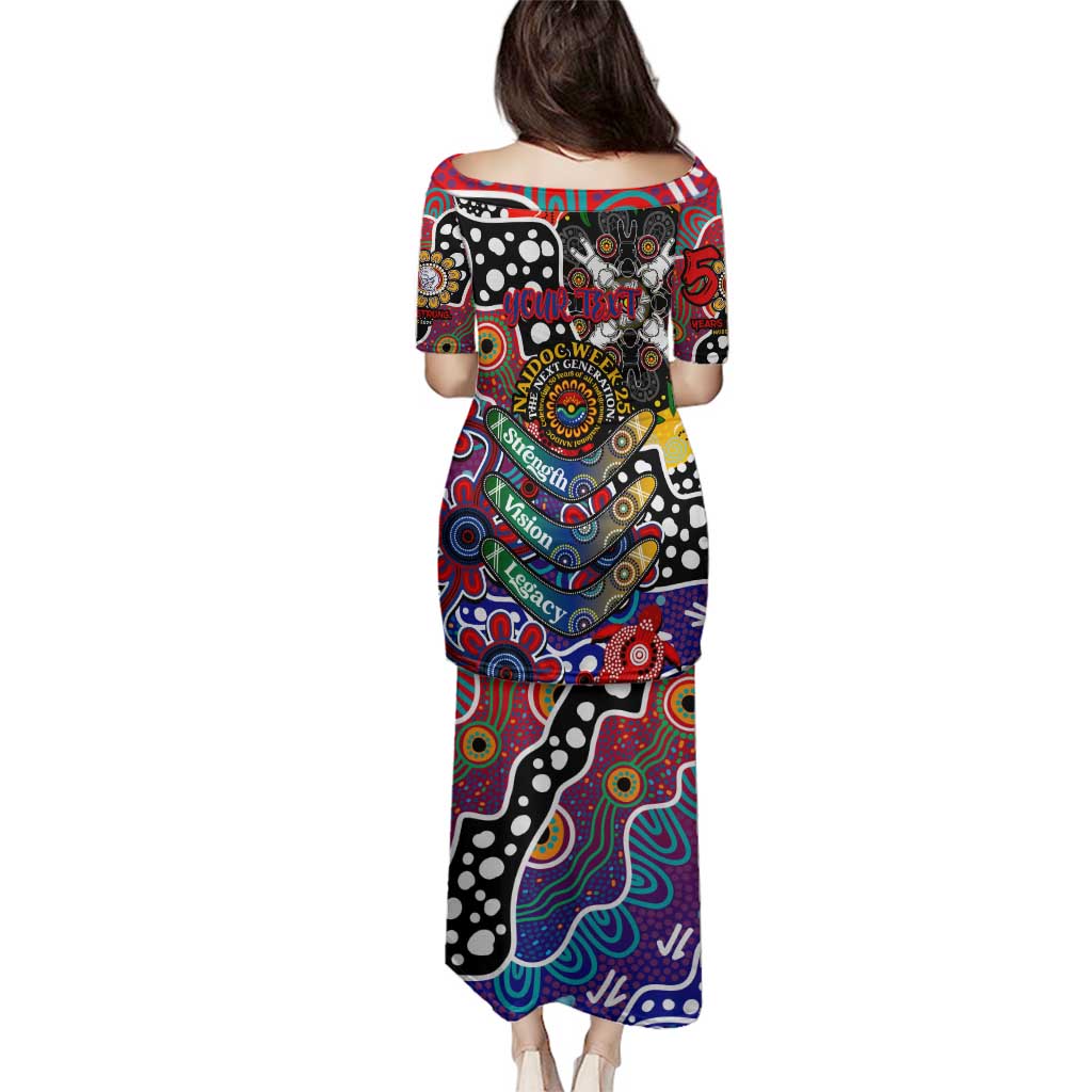 Personalised Bulldogs AFL Celebrating 50 Years of Naidoc Family Matching Puletasi and Hawaiian Shirt NAIDOC Week 2025 Aboriginal