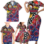 Personalised Bulldogs AFL Celebrating 50 Years of Naidoc Family Matching Short Sleeve Bodycon Dress and Hawaiian Shirt NAIDOC Week 2025 Aboriginal