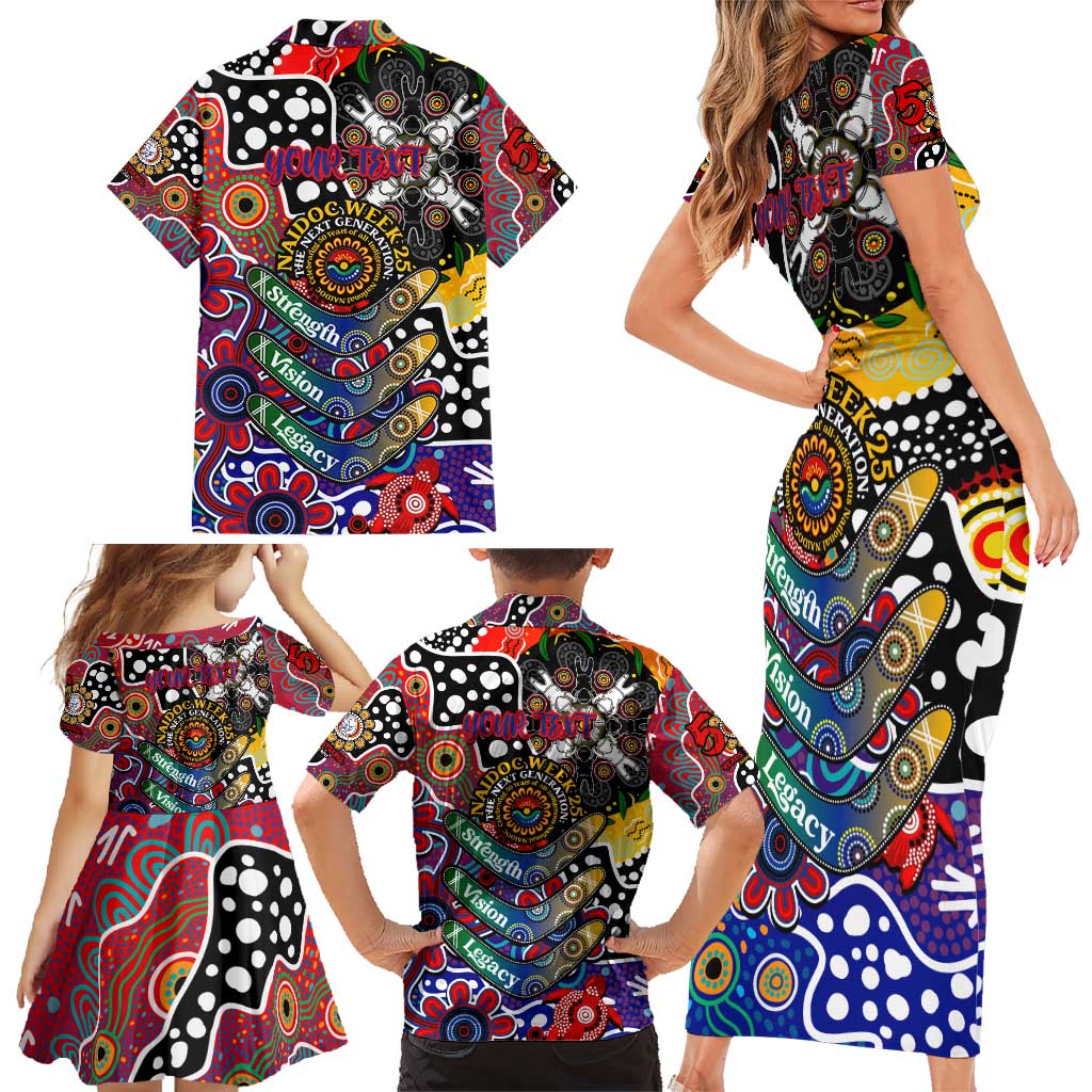 Personalised Bulldogs AFL Celebrating 50 Years of Naidoc Family Matching Short Sleeve Bodycon Dress and Hawaiian Shirt NAIDOC Week 2025 Aboriginal