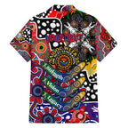 Personalised Bulldogs AFL Celebrating 50 Years of Naidoc Family Matching Short Sleeve Bodycon Dress and Hawaiian Shirt NAIDOC Week 2025 Aboriginal