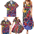Personalised Bulldogs AFL Celebrating 50 Years of Naidoc Family Matching Summer Maxi Dress and Hawaiian Shirt NAIDOC Week 2025 Aboriginal