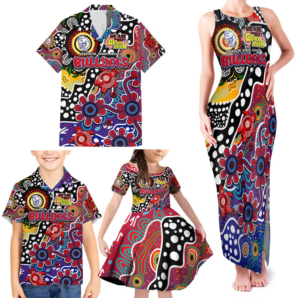 Personalised Bulldogs AFL Celebrating 50 Years of Naidoc Family Matching Tank Maxi Dress and Hawaiian Shirt NAIDOC Week 2025 Aboriginal