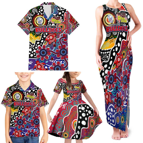 Personalised Bulldogs AFL Celebrating 50 Years of Naidoc Family Matching Tank Maxi Dress and Hawaiian Shirt NAIDOC Week 2025 Aboriginal